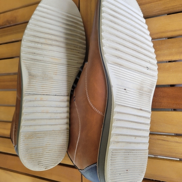 Brown Leather Chukka Boots with Blue Laces - Picture 8 of 11